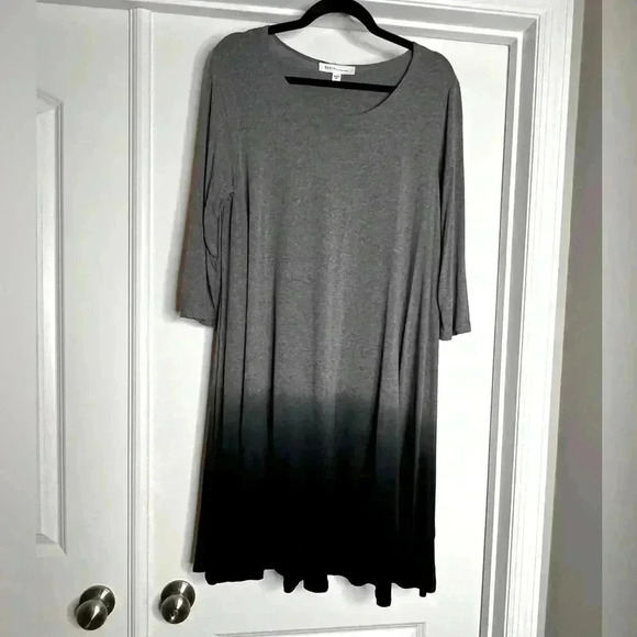 Karen Kane size large grey and black ombré swing dress - Picture 1 of 3